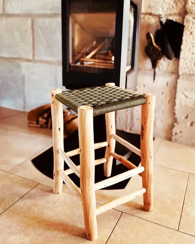 Marokkaanse houten barkruk 'ALTO'