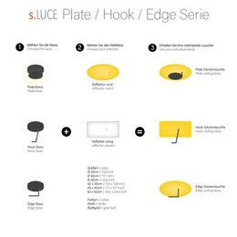 Hook LED wall and ceiling lamp