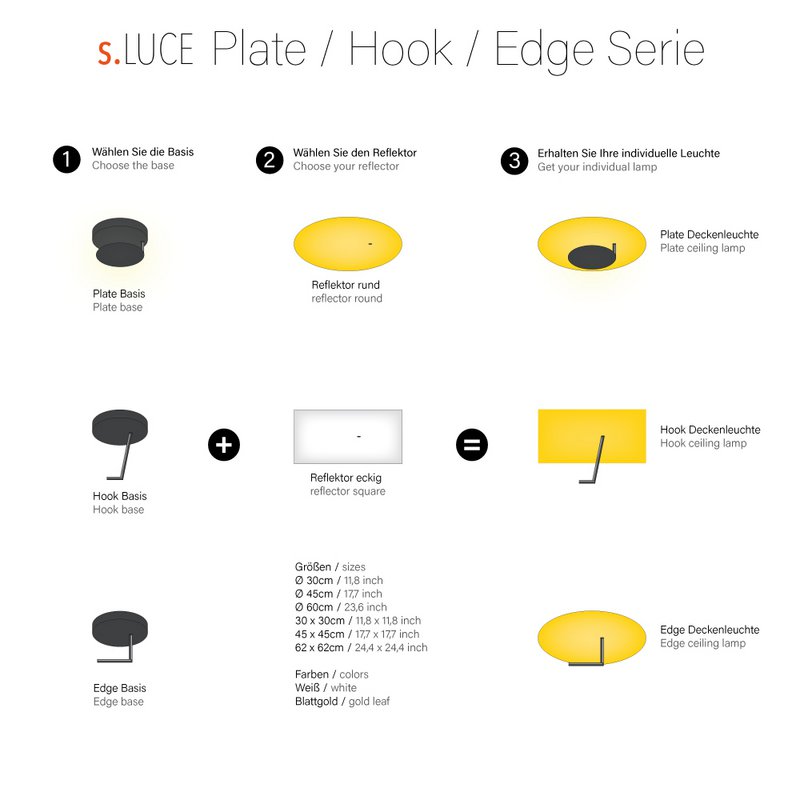 Lámpara LED de pared y techo Hook