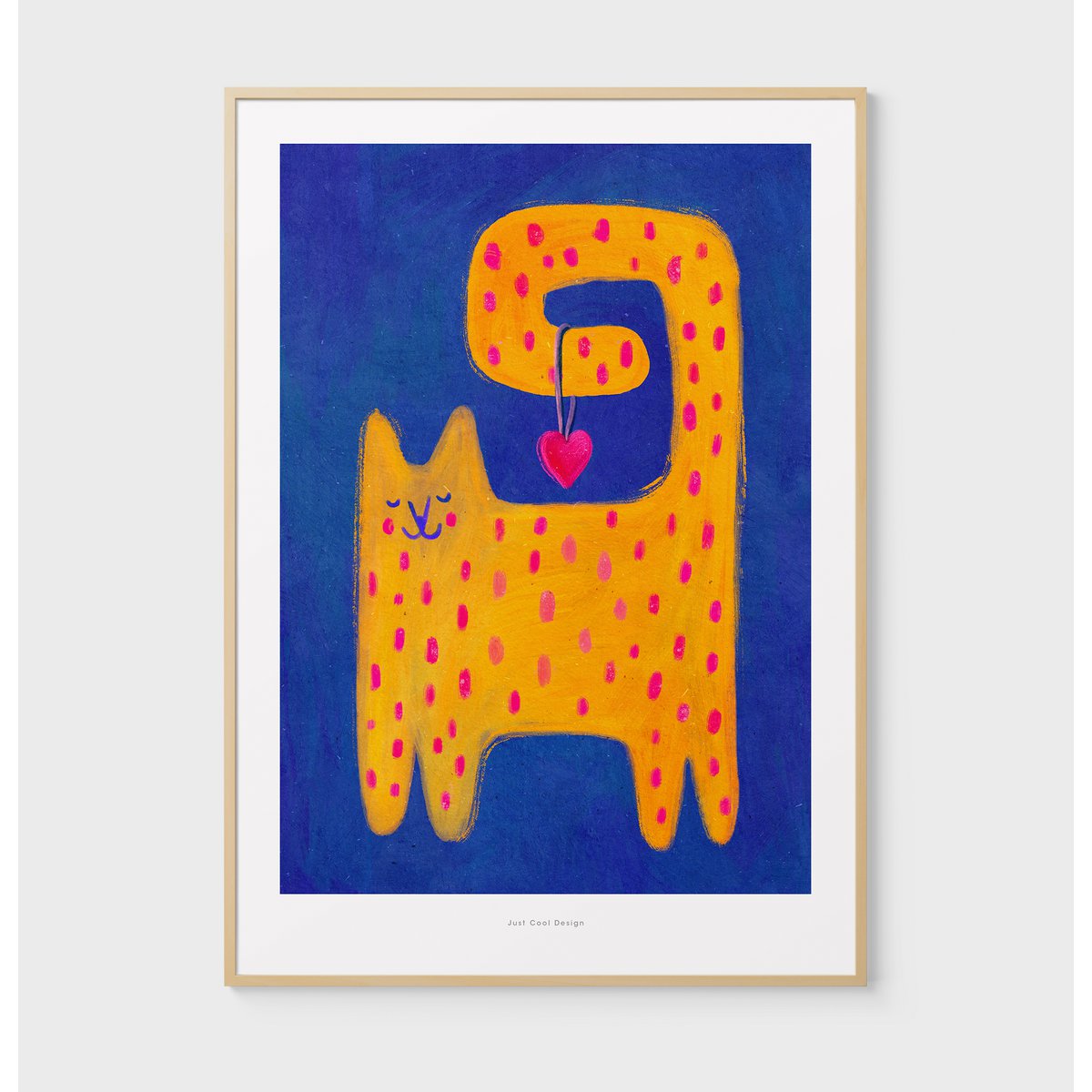 A5 Chat et coeur | Affiche d'illustration Impression artistique