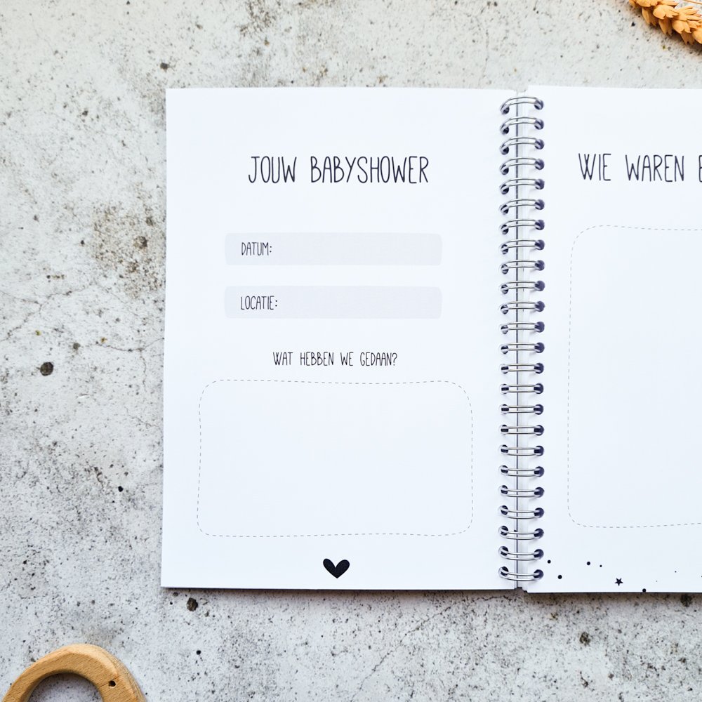 Baby shower fill-in book rust universe