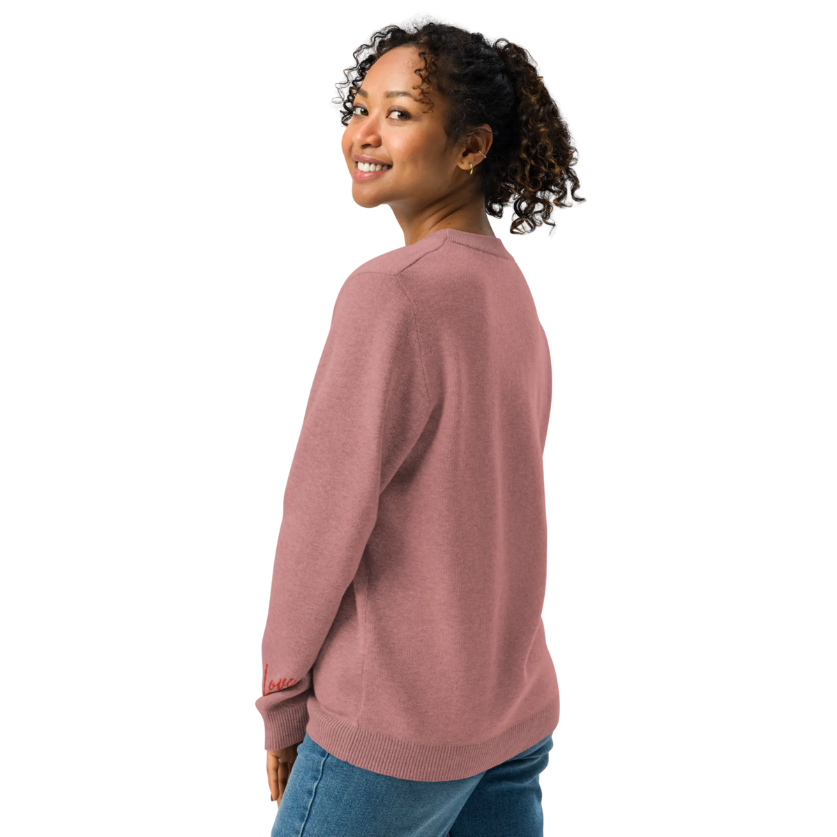 Herz-Strickpullover mit Rundhalsausschnitt CORAL