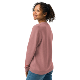 Heart Knitted crew neck sweater CORAL