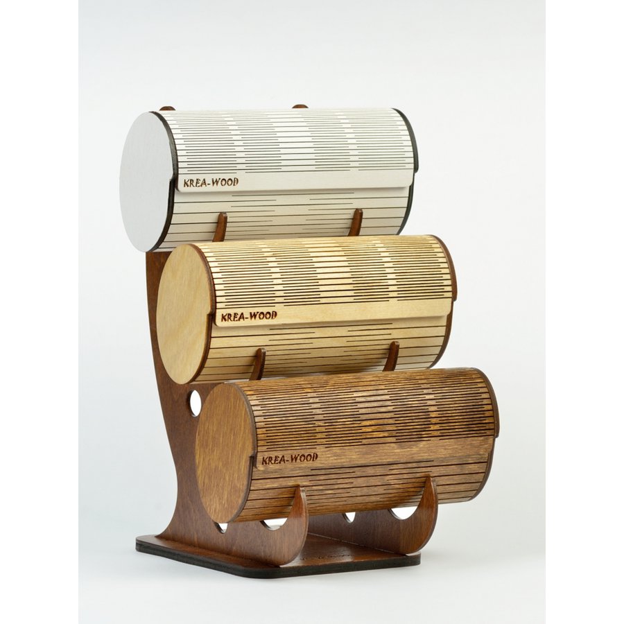 Krea-Wood handgemaakte brillenkoker van berkenhout met magneten. Natuurlijke kleur.