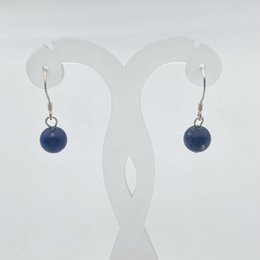 Zilveren oorbellen - Lapis Lazuli kralen
