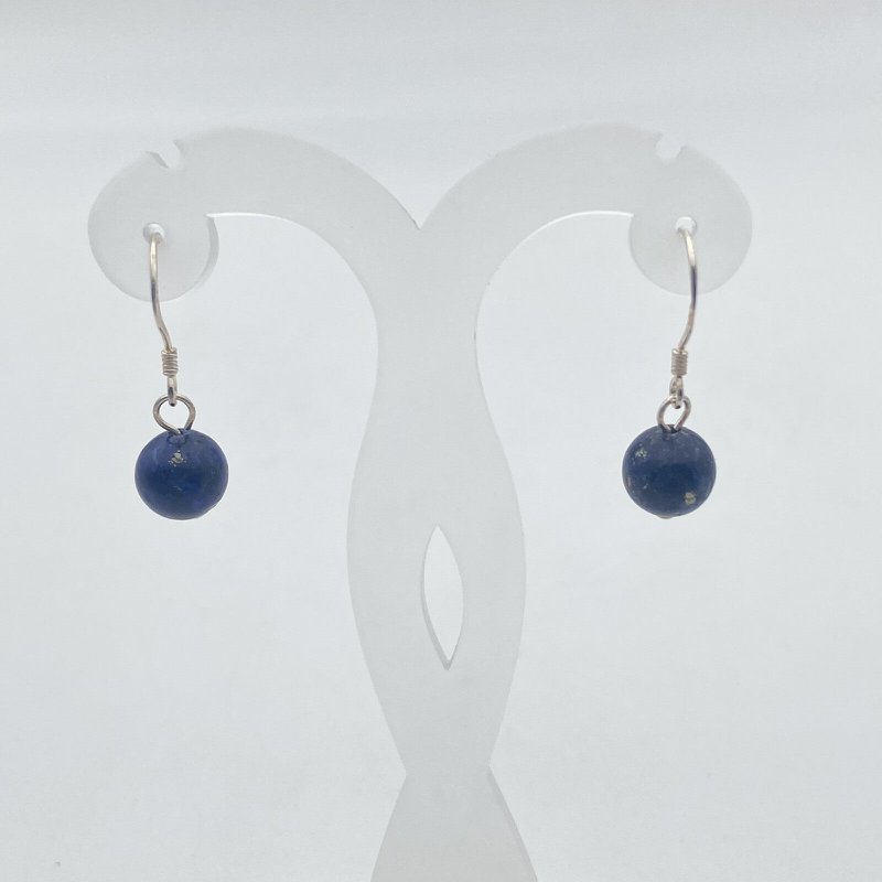 Zilveren oorbellen - Lapis Lazuli kralen