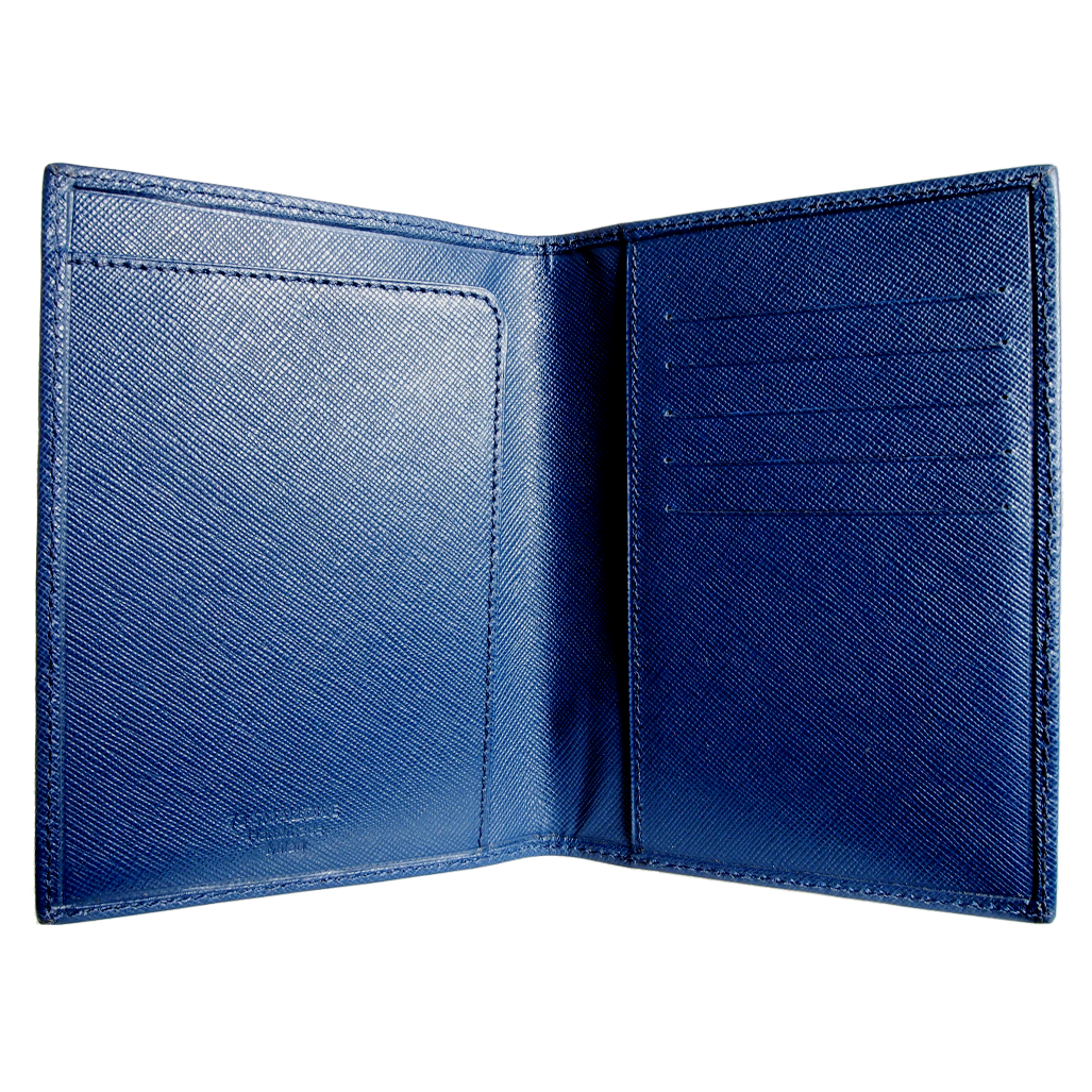 Saffiano Paspoorthoes Blauw