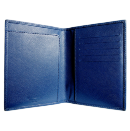 Pochette Passeport Saffiano Bleu