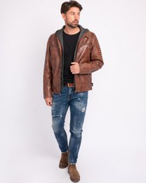 Jasper │ Veste à sweat à capuche en cuir masculin
