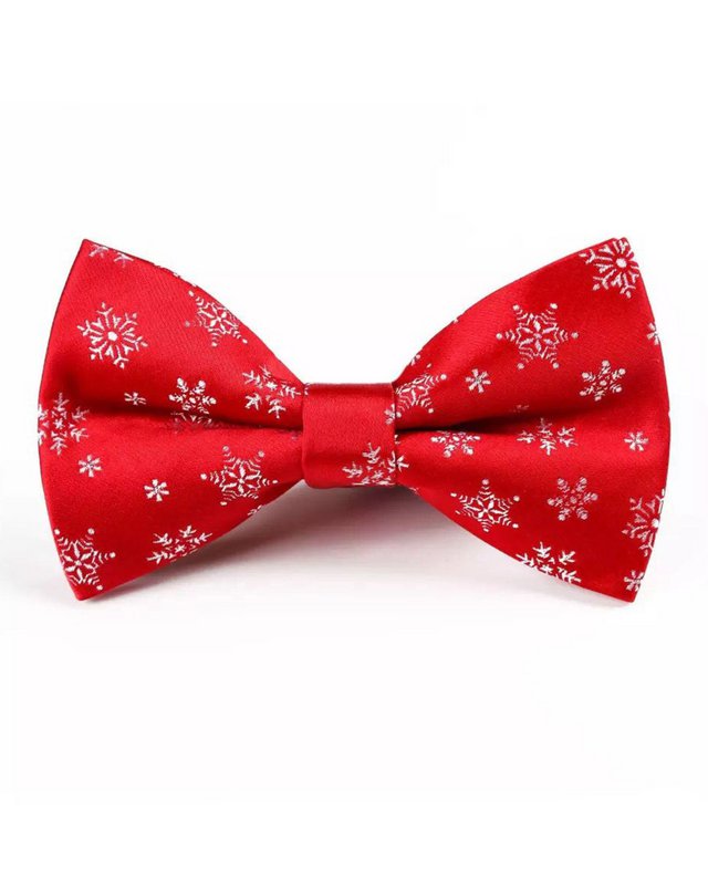 Bowtie - Red with snowflakes