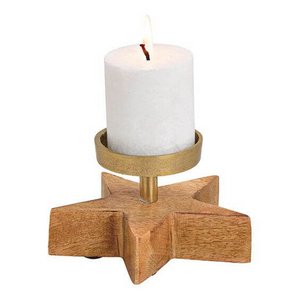 Kerzenhalter aus Holz Stern, Weihnachtsdeko