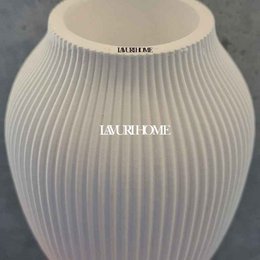 RIBBED 1600 cermaic Vase for dry flowers, pampas grass, 15 x 12 cm Handmade in Portugal