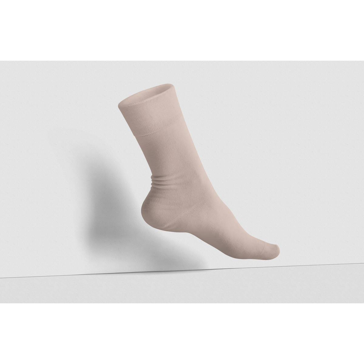 Organic Cotton Solid Color Single Crew Sock: BEIGE (not pair, only 1 piece)