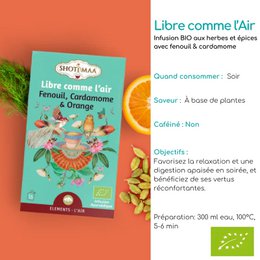 Té de hierbas orgánico sin cafeína – Gratis como infusiones de bienestar y aire para relajarse - Ideal por la noche - Ingredientes naturales de calidad