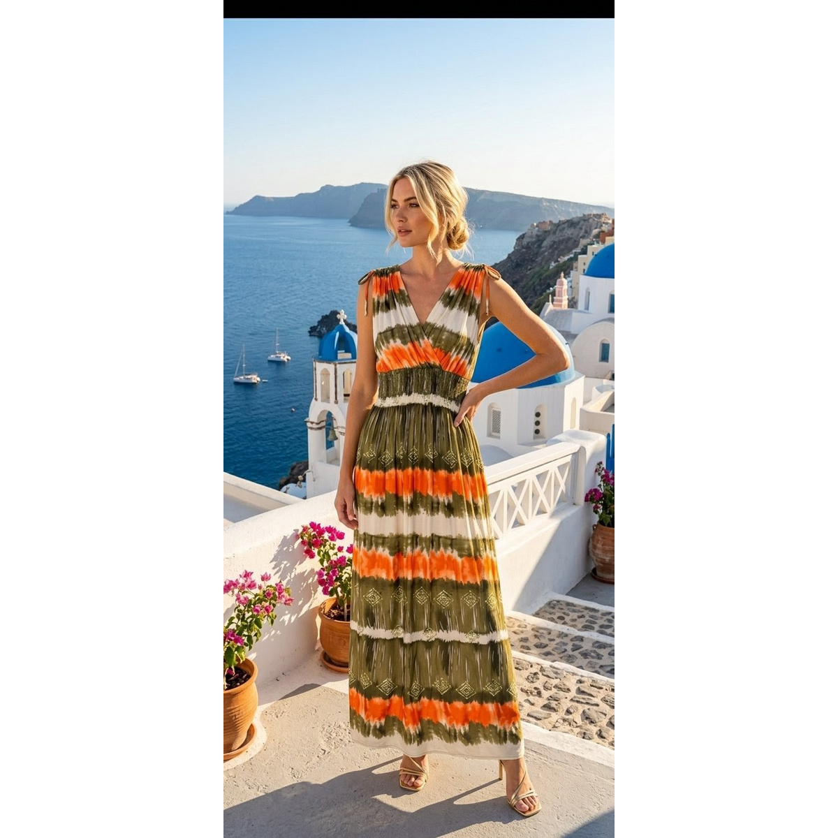 “Aurore” Maxikjole – Tie & Dye Print – 603-154