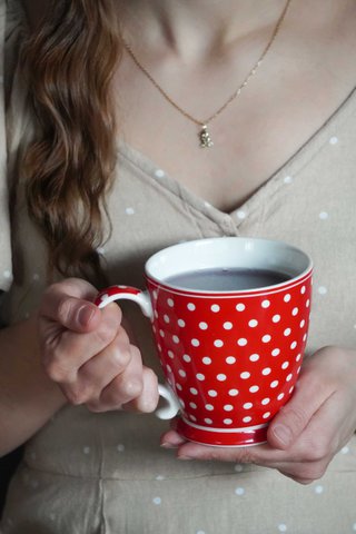 Porcelain mug Polka dot red 430 ml Isabelle Rose