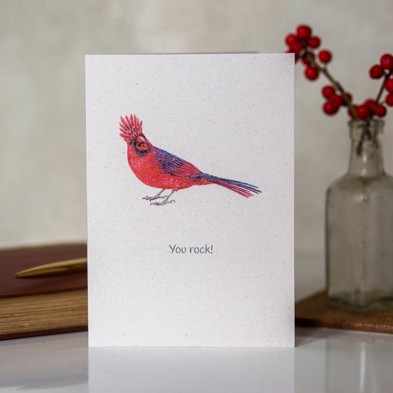 'You rock!' Northern Cardinal Greeting Card