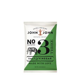  Bag of John & John Chips Crisps in Salt & Vinegar flavor, 40g.