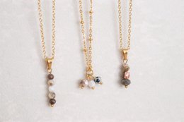Collana con rodocrosite e labradorite - Oro