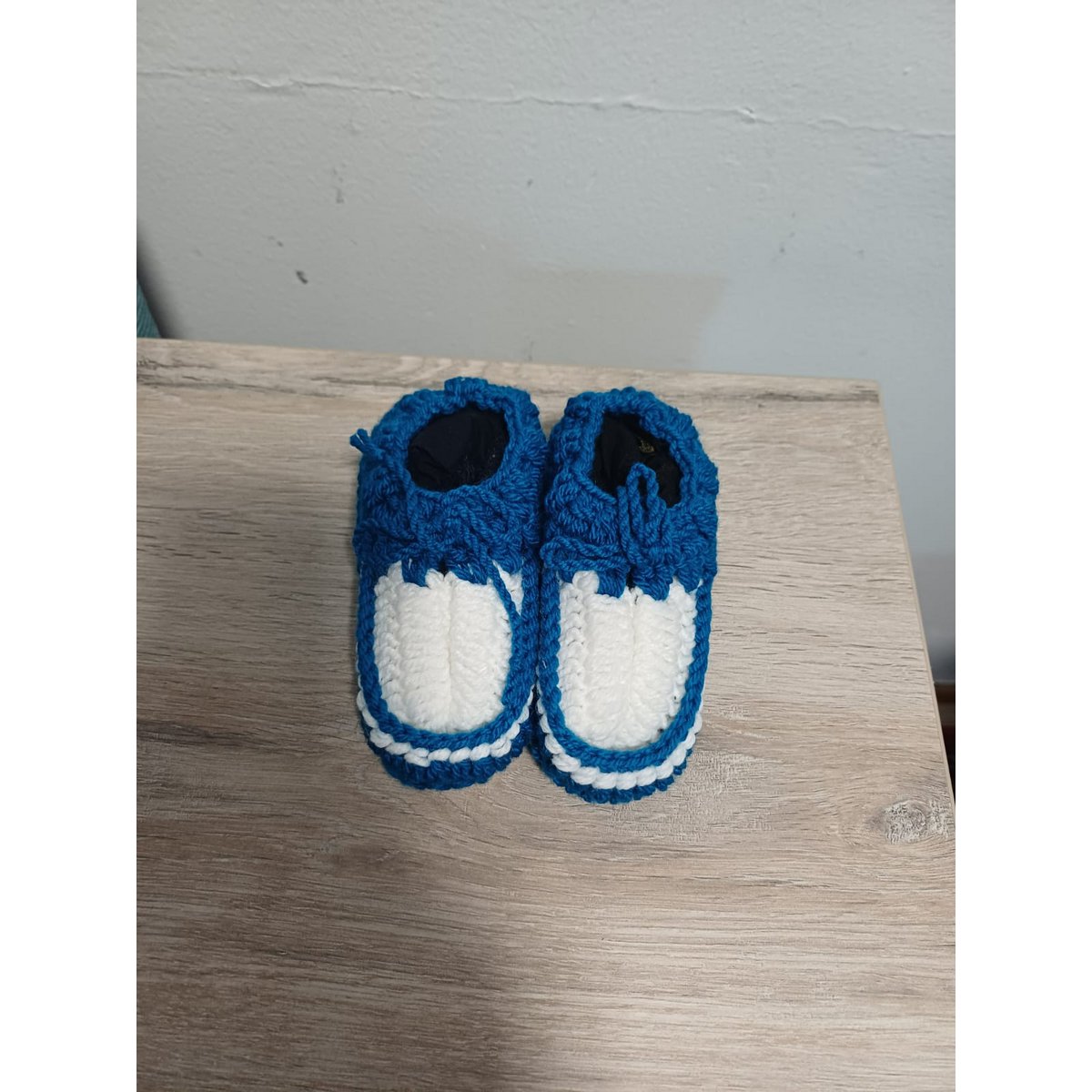 Handgehaakte Babyslofjes Classic –Blauw- Uniek, Zacht & Hoge Kwaliteit