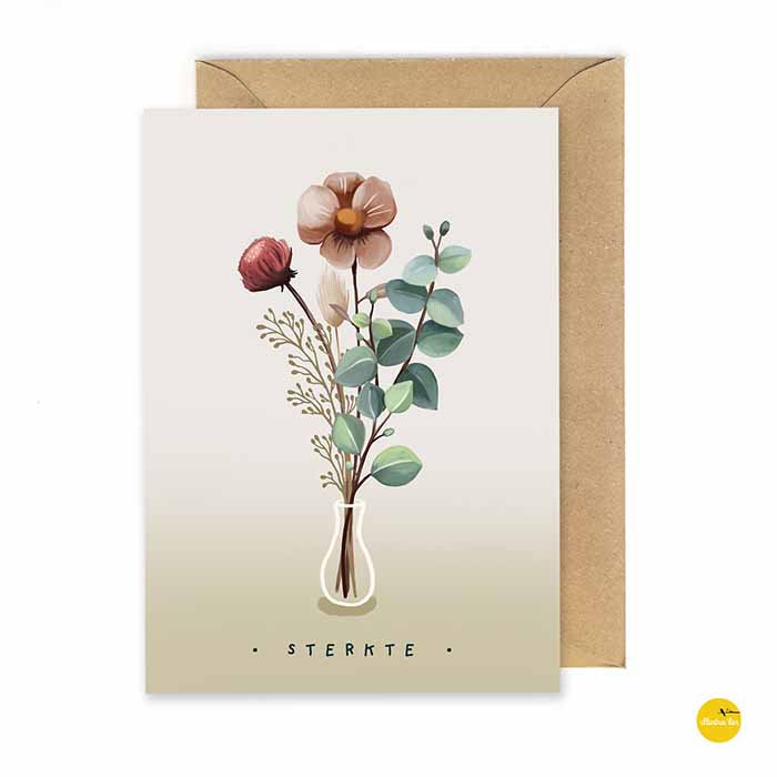 Greeting card Flowers Strength (folded card)