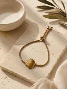 Shell Kiss – Waterproof Gold Shell Bracelet