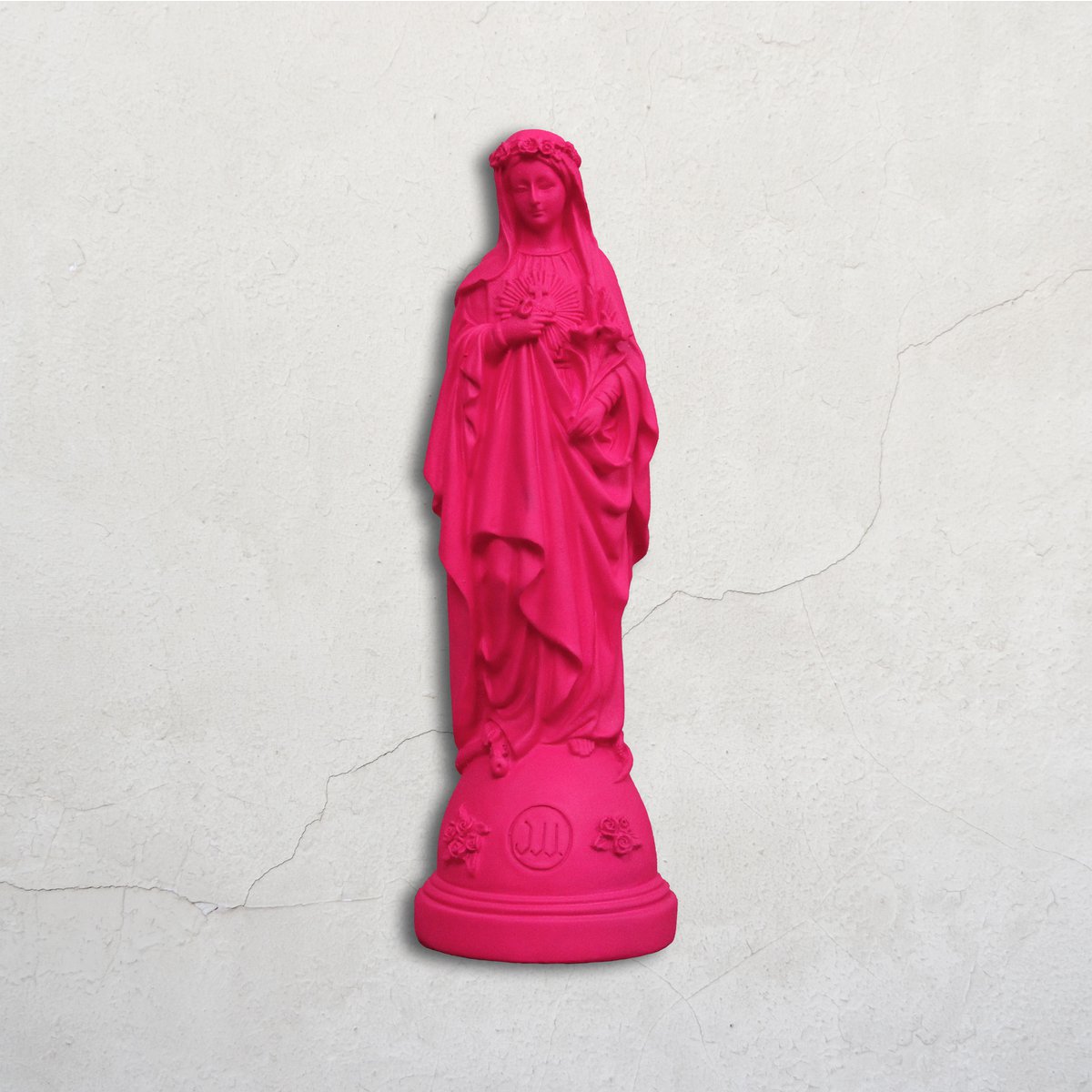 Statuette Mary med blomster