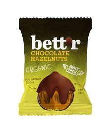 Chocolate Hazelnuts, organic, Bett'r, 40g