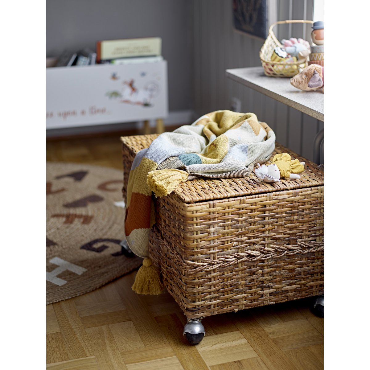 Dinne vloerkleed, bruin, jute