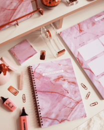 A5 Spiral Notebook in Luxurious Rose Quartz
