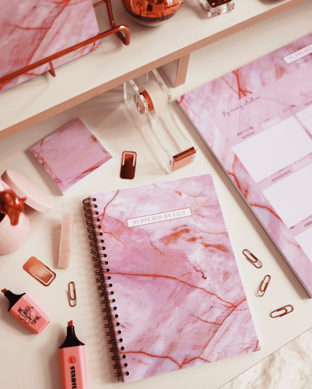 Quaderno a spirale A5 in lussuoso quarzo rosa