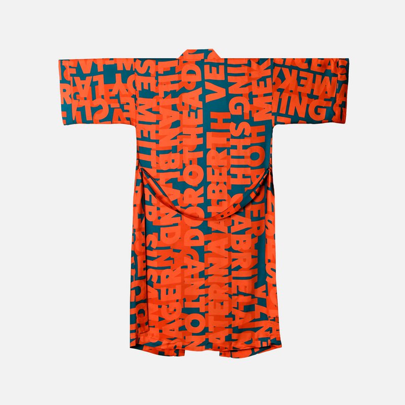 Kimono, JUDY - teal/coral