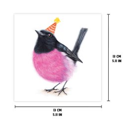 Carte d'anniversaire, carte de vœux, carte d'oiseau, animaux, merle rose