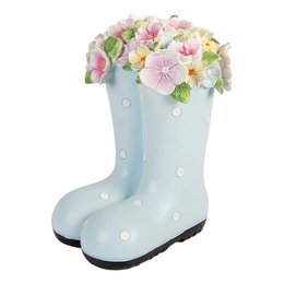 Dekorationsbild Stiefel 20x18x26 cm Blauer Kunststoff