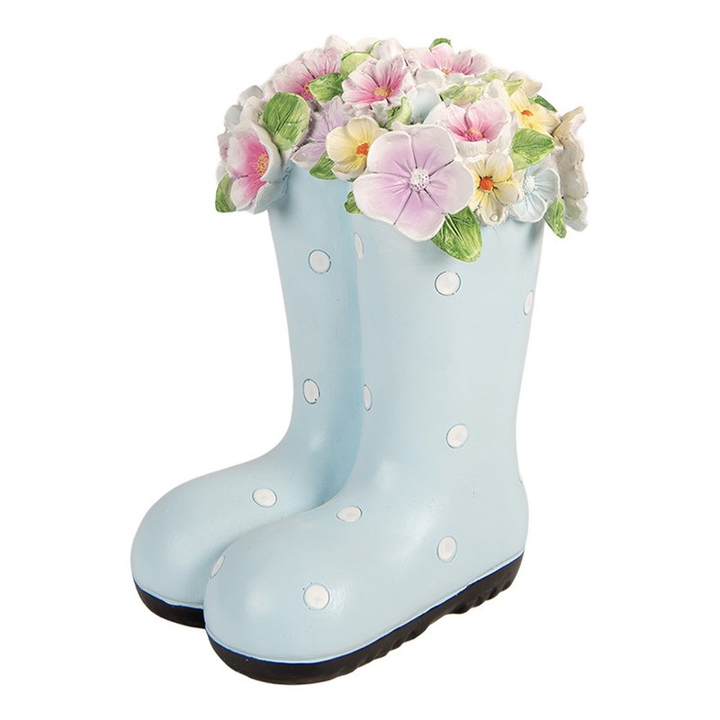 Dekorationsbild Stiefel 20x18x26 cm Blauer Kunststoff