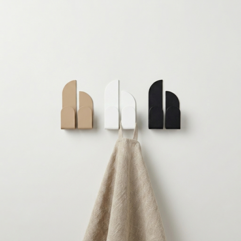 Minimalistische selbstklebende Wandhaken BAUHAUS, 2er-Set