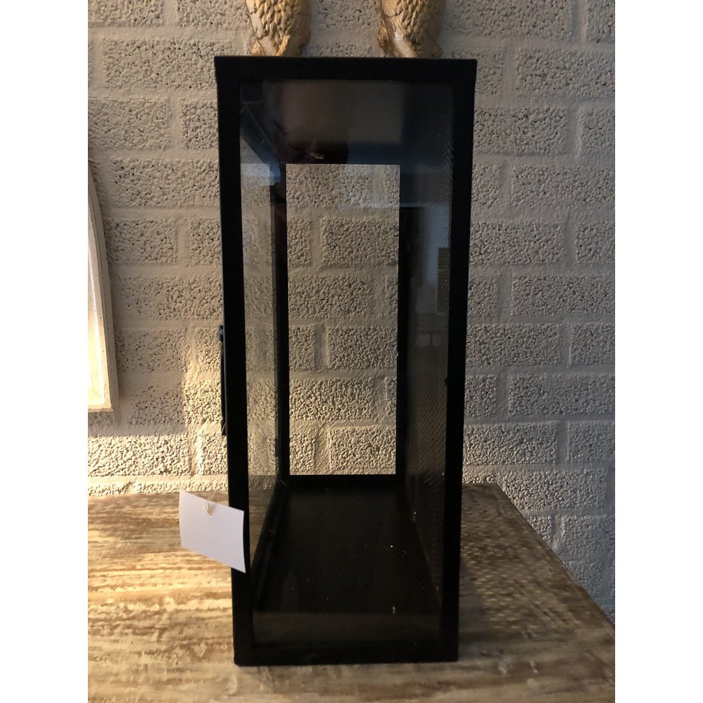 Wandvitrine, schwarzes Metall mit Acrylglas