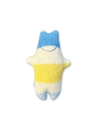Nilpferd-Kuscheltier - Vintage Wolldecke - Blau Gelb