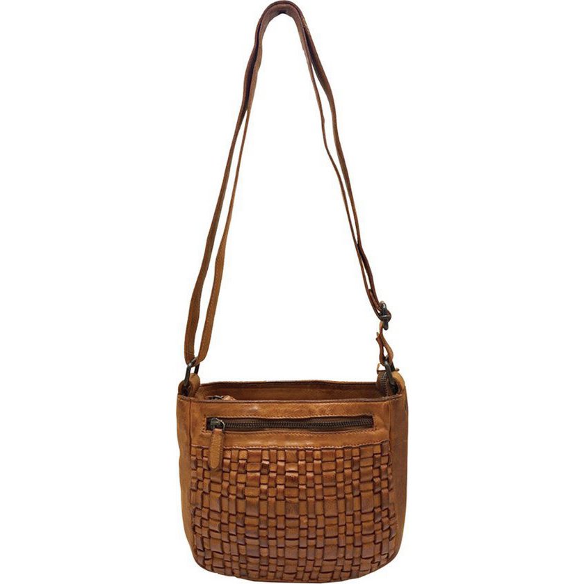 Skulderpose Ladies Cognac Real Leather - Stilfuld crossbody taske fra Arrigo