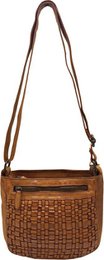 Skulderpose Ladies Cognac Real Leather - Stilfuld crossbody taske fra Arrigo