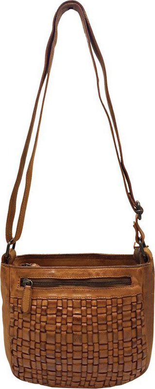 Skulderpose Ladies Cognac Real Leather - Stilfuld crossbody taske fra Arrigo