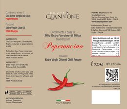 ITALIA | SICILIA | FLAVOURED Extra Virgin Olive Oil | CHILLY PEPPER | 250 ml