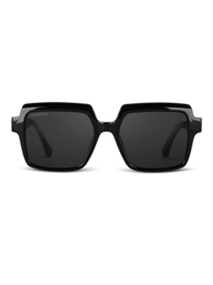 Black square-shaped sunglasses with a sleek, modern design.