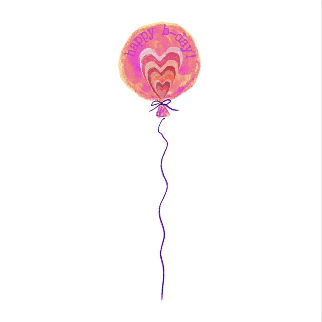 Kort tillykke med fødselsdagen Ballon Pink