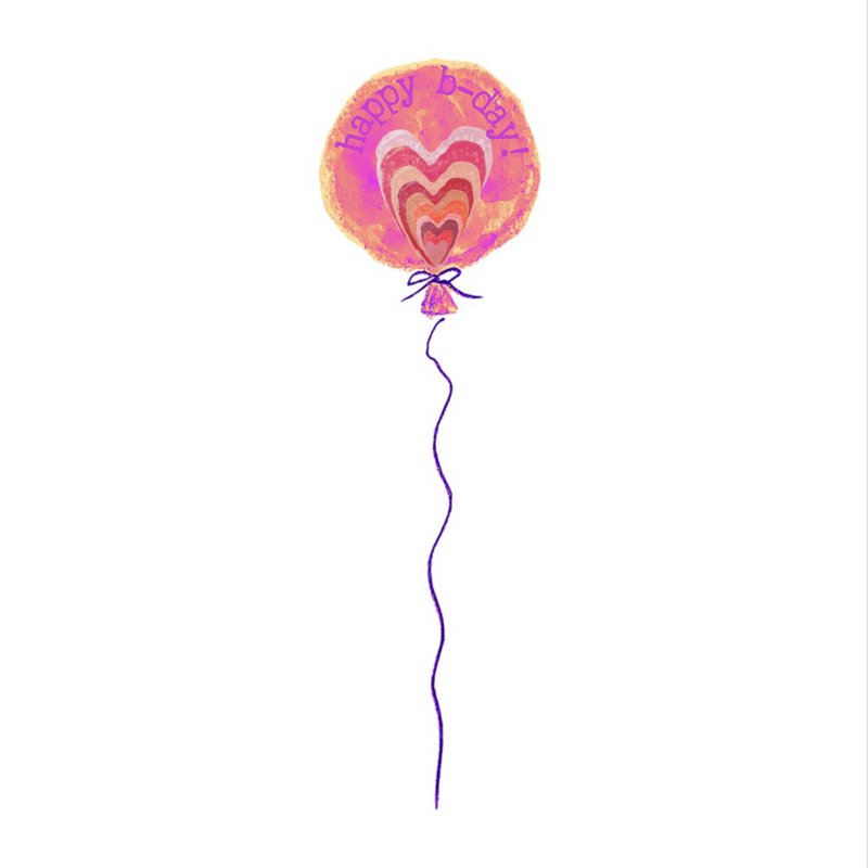 Kort tillykke med fødselsdagen Ballon Pink