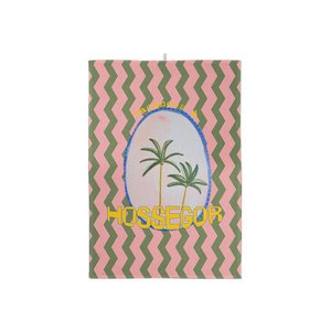 Personalizable Tea Towel Palm Trees Herringbone