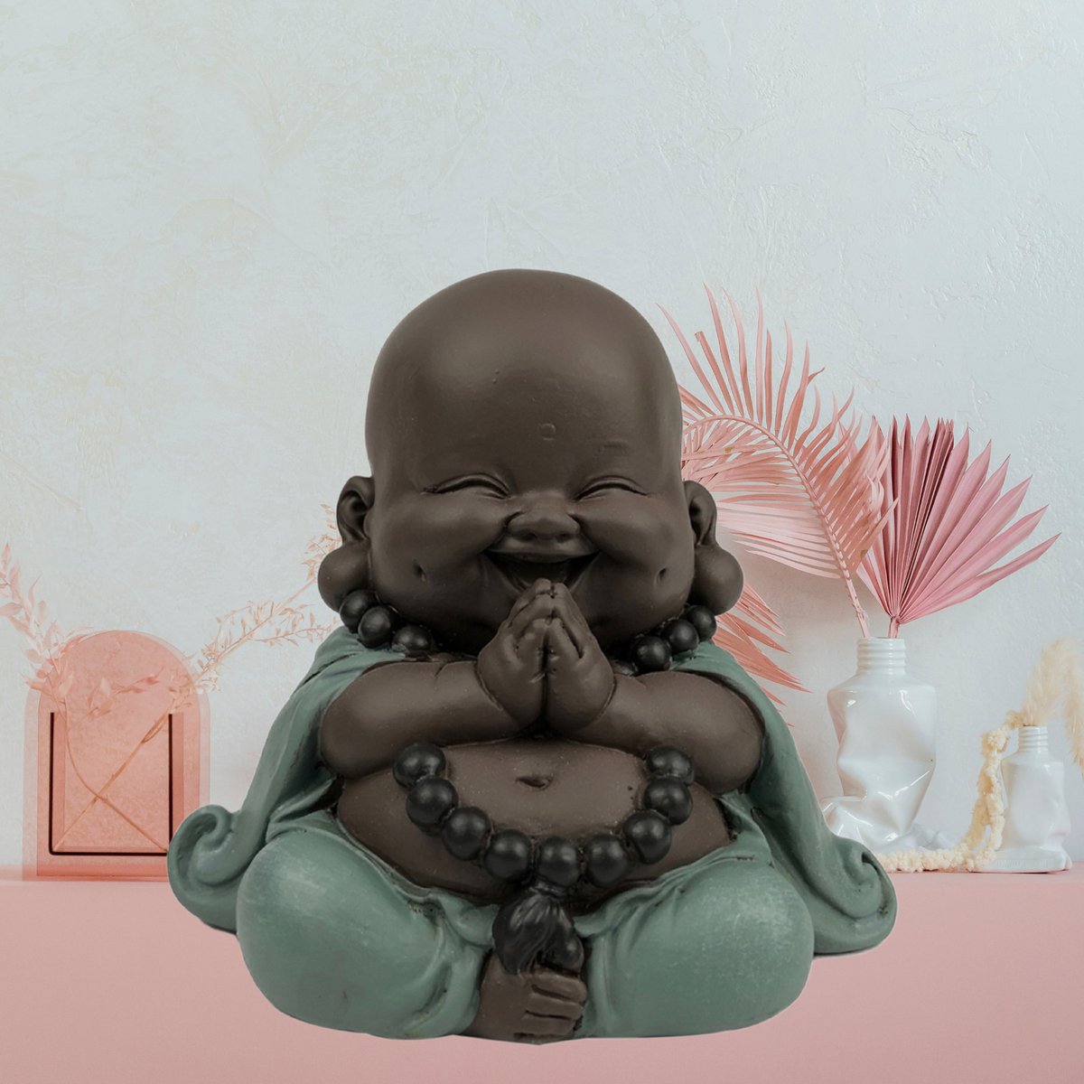 Statue Mini Bouddha Rieur Porte Bonheur – Décoration Zen et Feng Shui – Pour Créer une Ambiance Relaxante et Spirituelle – Idée Cadeau Originale