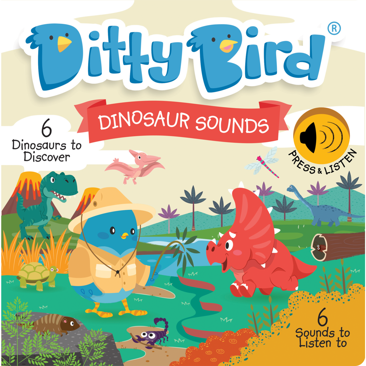 Ditty Bird Baby Sound Book: sonidos de dinosaurios