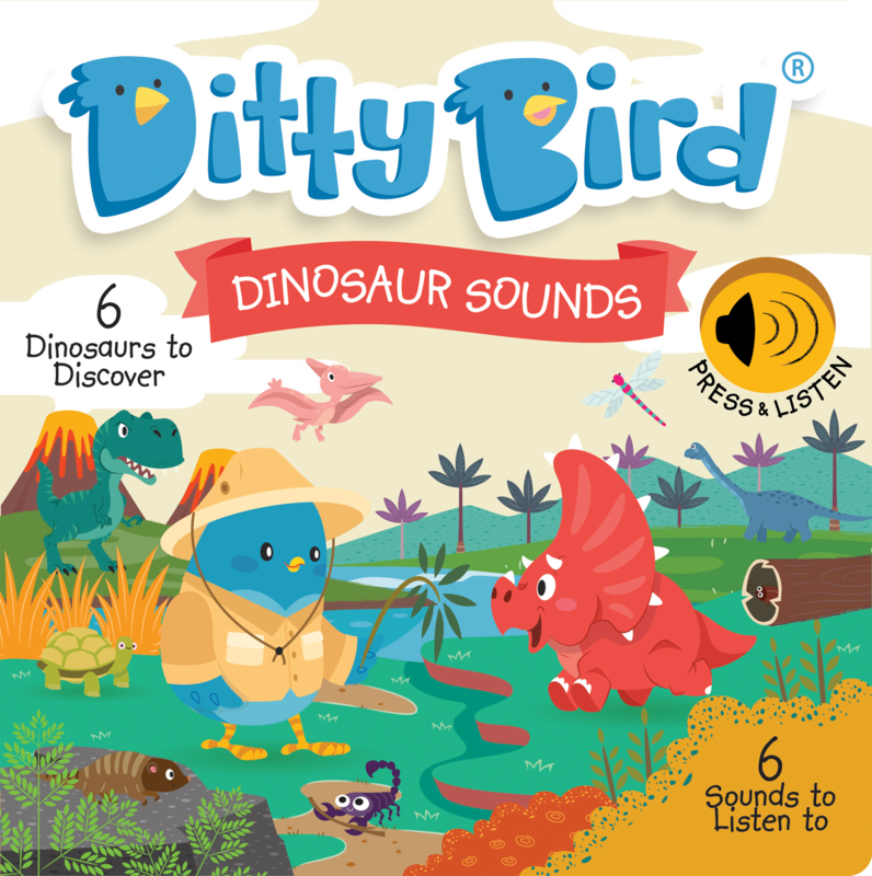 Książka dźwiękowa Ditty Bird Baby: Dźwięki dinozaurów