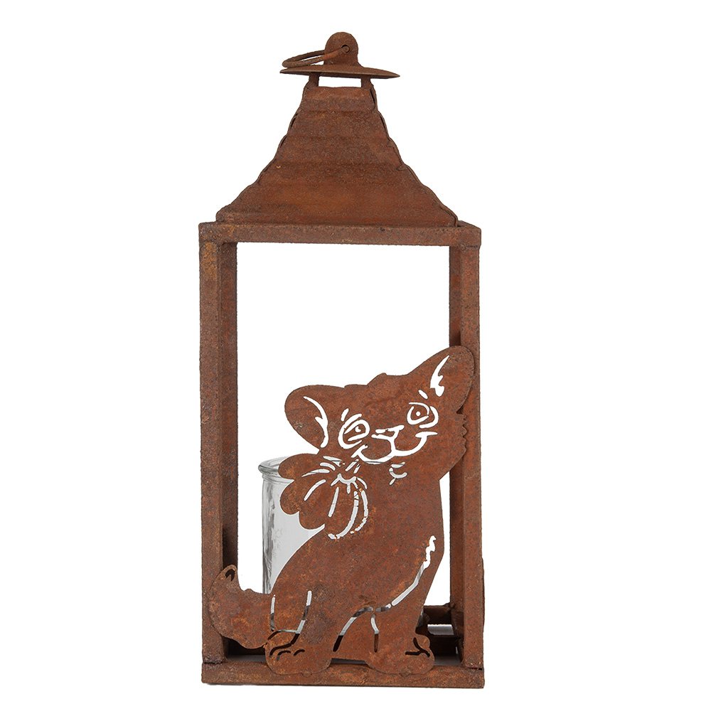 Lantern 15x15x37 cm brown metal